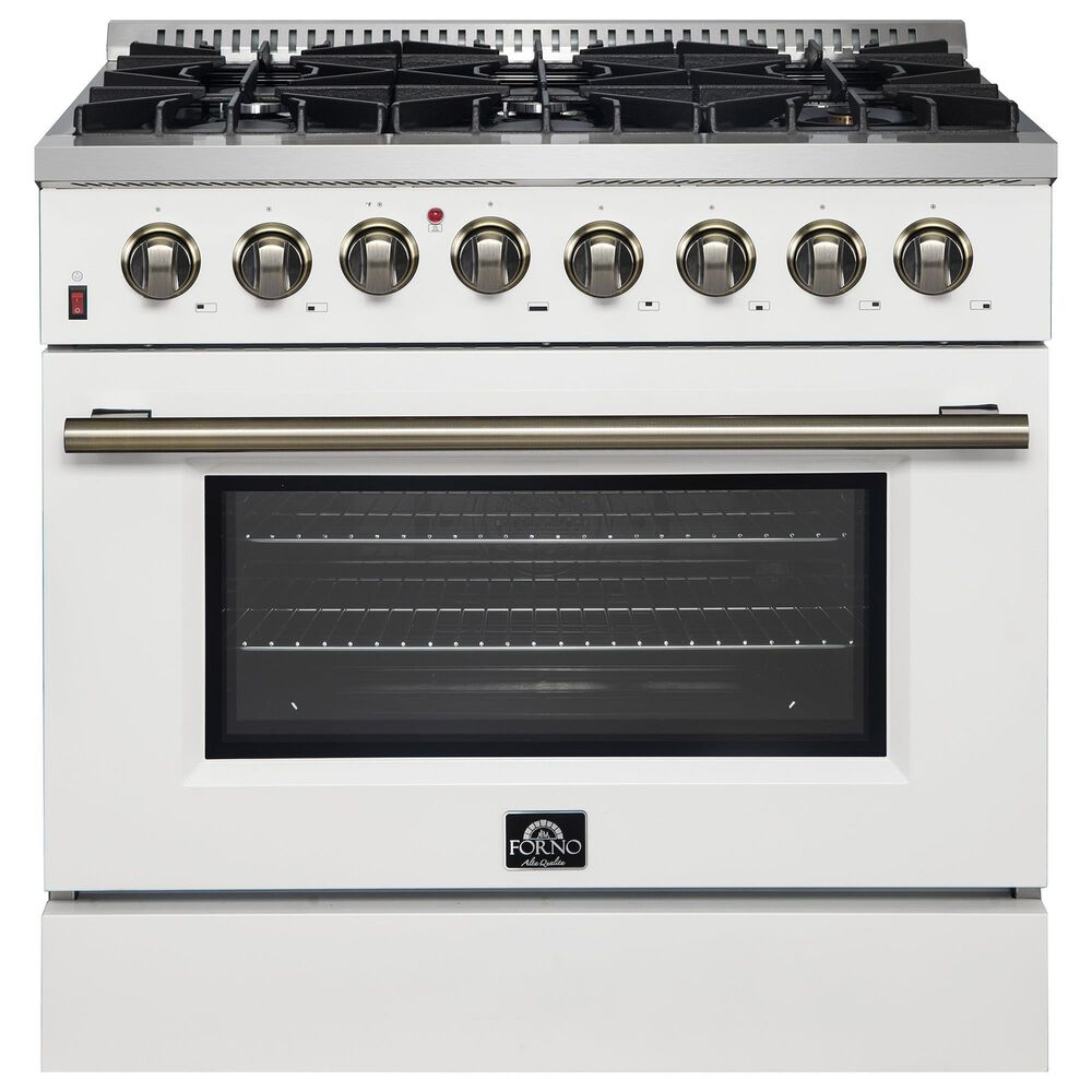 Forno Galiano 36" Freestanding Dual Fuel Range in White, , large