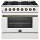 Forno Galiano 36" Freestanding Dual Fuel Range in White, , large