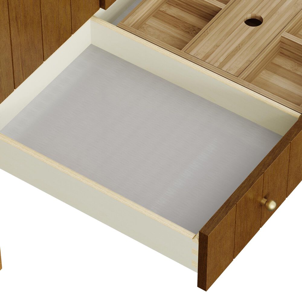 James Martin Hudson 30" Single Bathroom Vanity in Honey Oak with 3 cm Ethereal Noctis Silestone Top and Rectangular Sink, , large