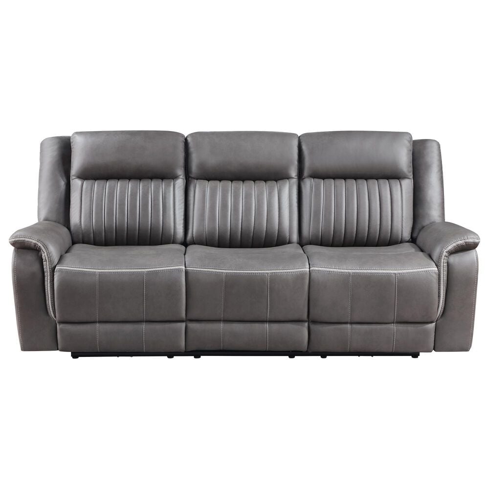 New Heritage Design Enzo Manual Reclining Sofa in Gray, , large