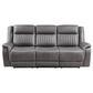 New Heritage Design Enzo Manual Reclining Sofa in Gray, , large