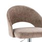 LumiSource Renee Adjustable Swivel Bar Stool with Brown Fabric Upholstery in Chrome (Set of 2), , large