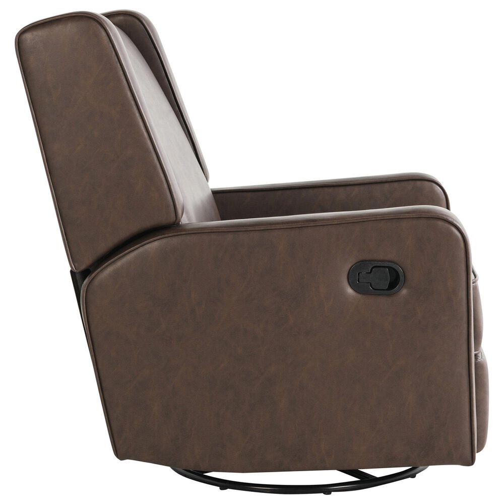 Lifestyle Solutions Emerson Manual Swivel Rocker Recliner in Brown, , large