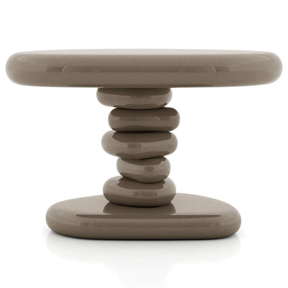 Furniture of America Rene Glossy End Table in Brown, , large
