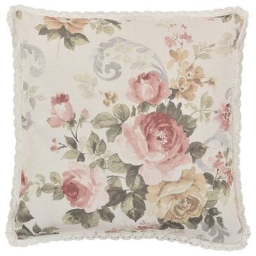Royal Court Chablis 16" Square Throw Pillow in Rose, Gold, Taupe and Green, , large