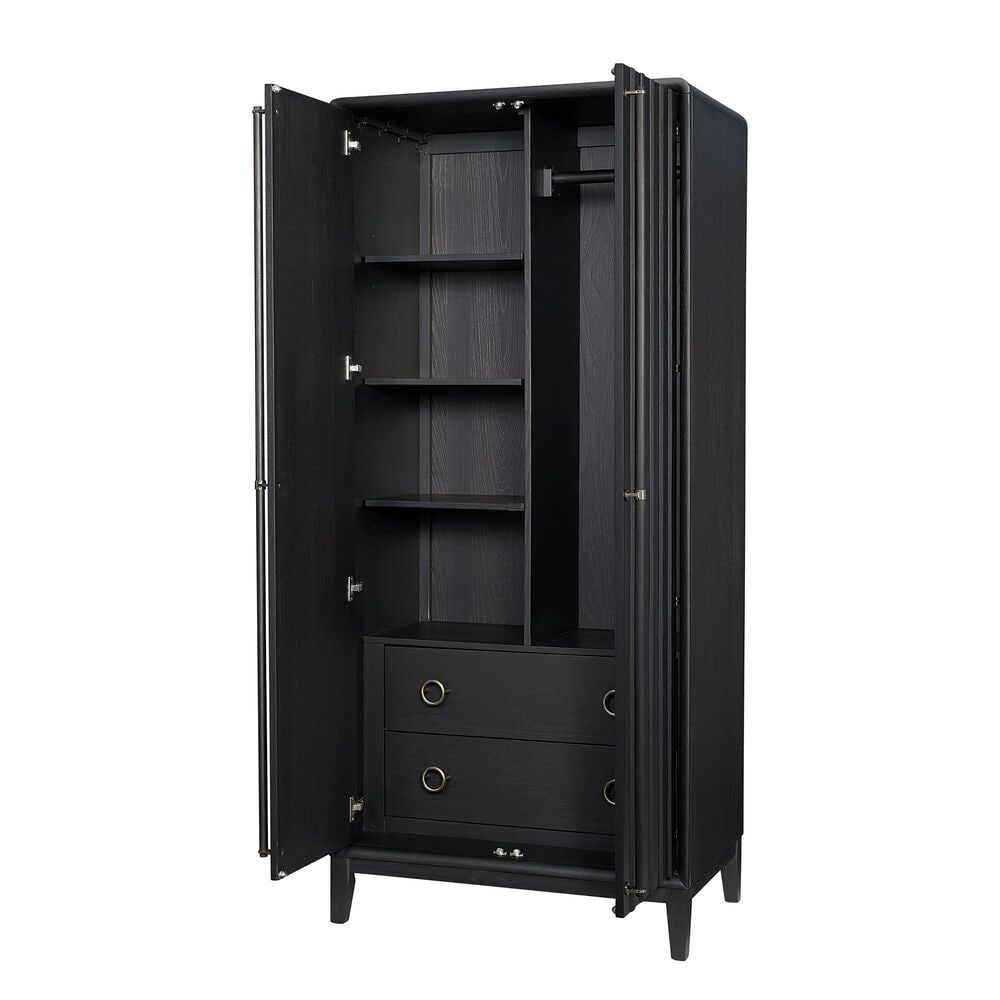 Bernards Furniture Elure Peppercorn Tall Armoire with Clothing Rod in Peppercorn Finish, , large