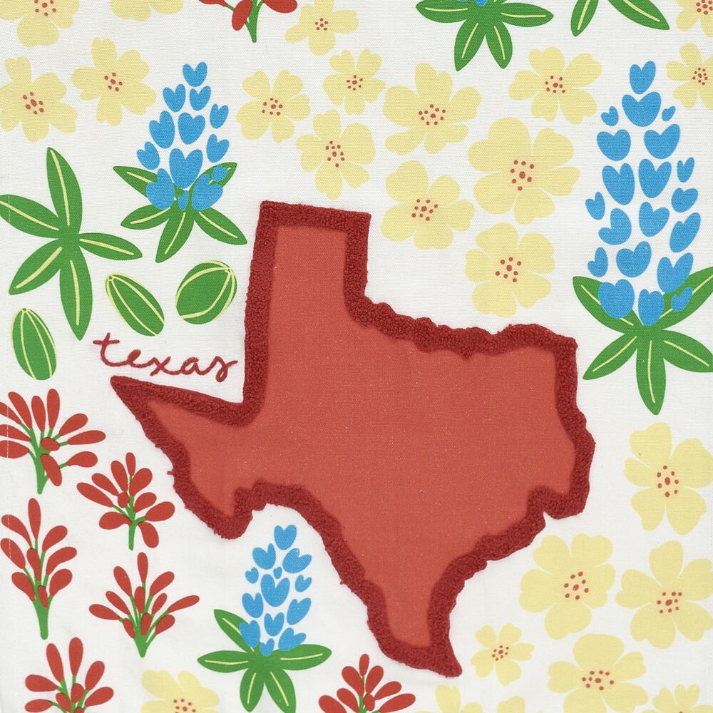 One Hundred 80 Degrees 18" x 28" Texas Bloom Dish Towel in Red, , large