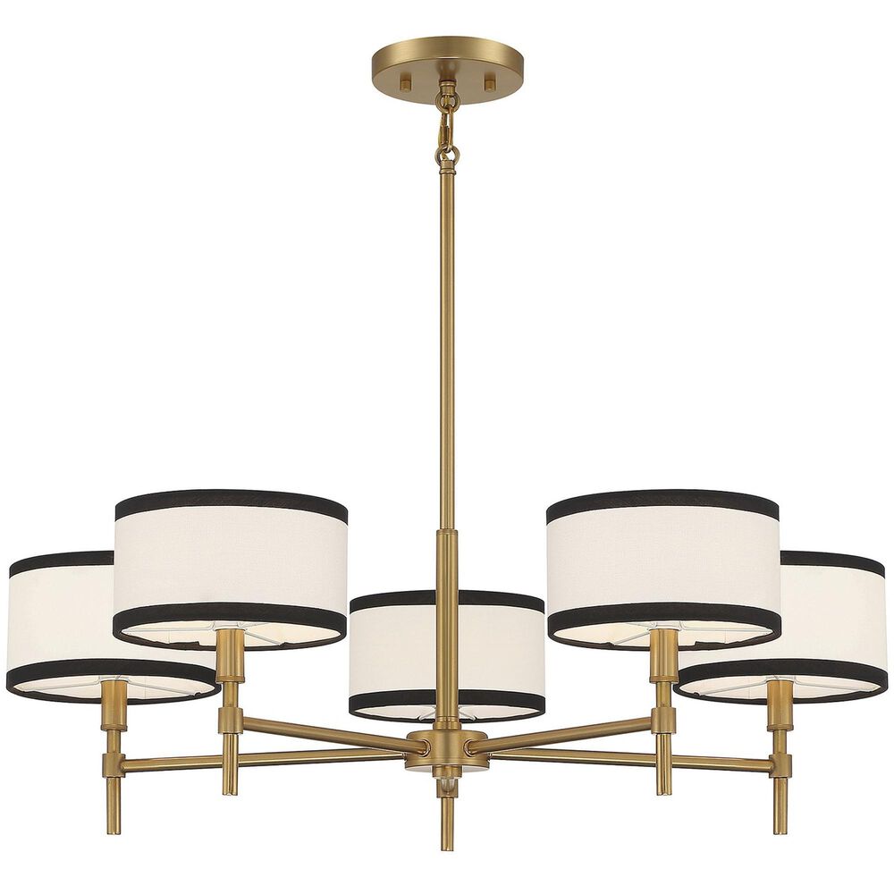 Savoy House 5 Light Chandelier in Natural Brass, , large