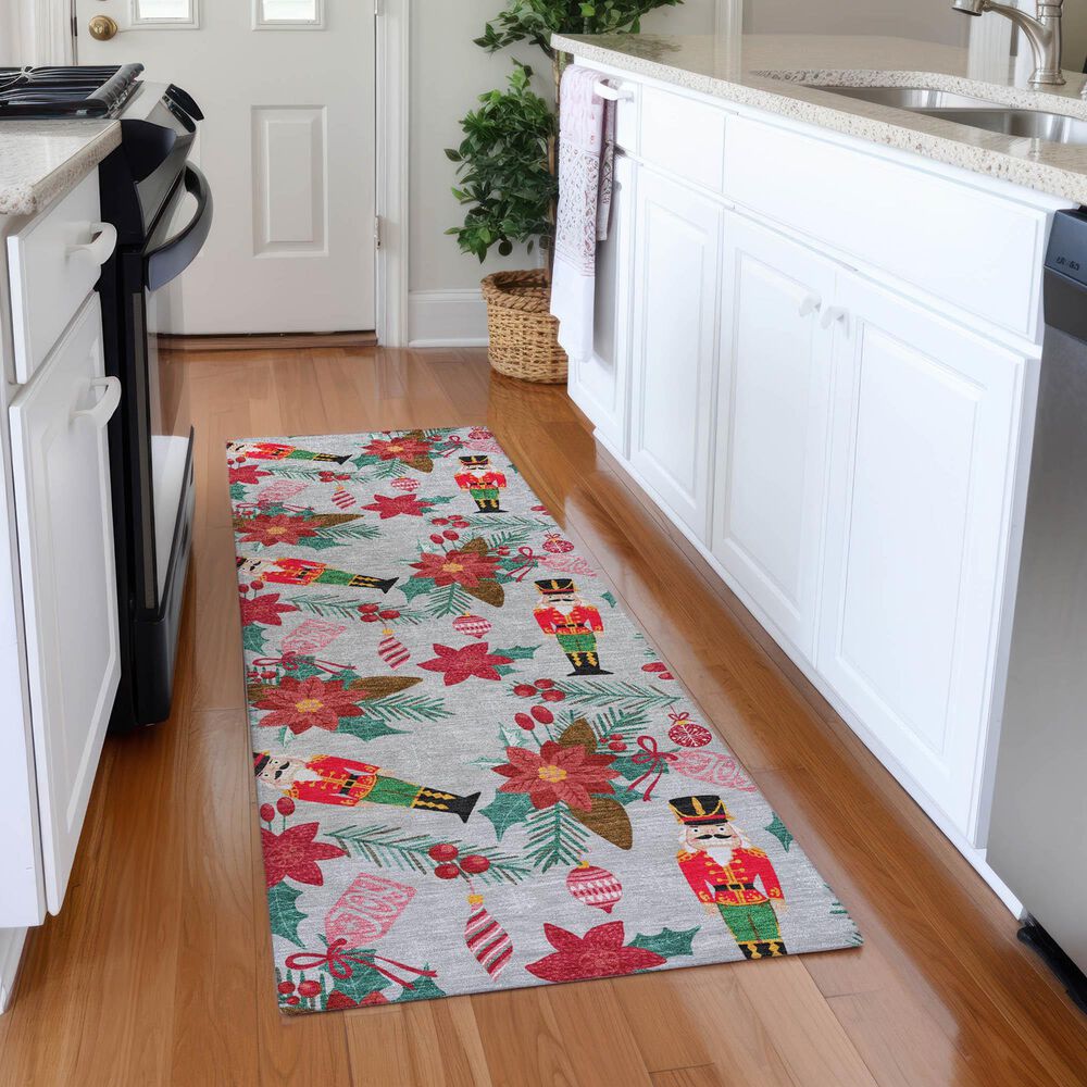 Dalyn Rug Company Wonderland WN30 2&#39;3&quot; x 7&#39;6&quot; Silver Indoor/Outdoor Runner, , large