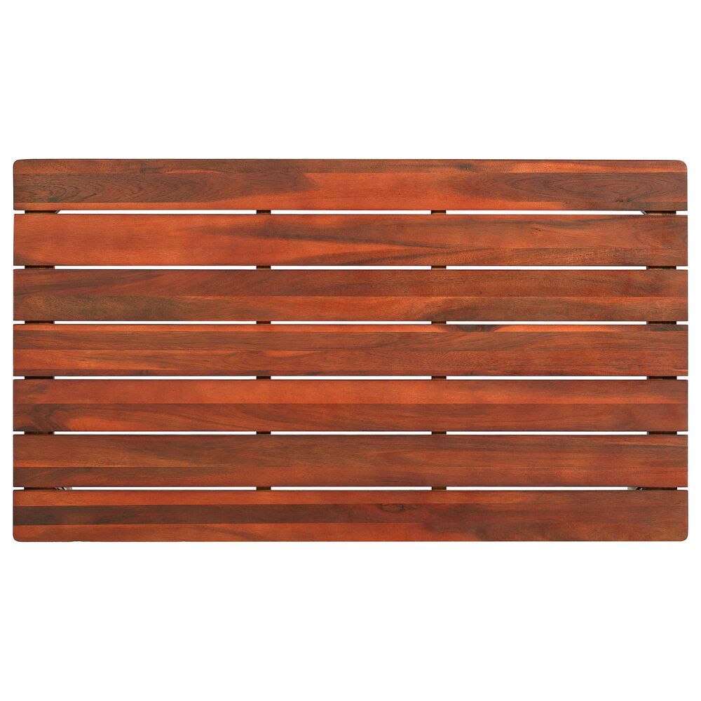Hearth and Haven Bryan Outdoor Slatted Wood Coffee Table in Mahogany, , large