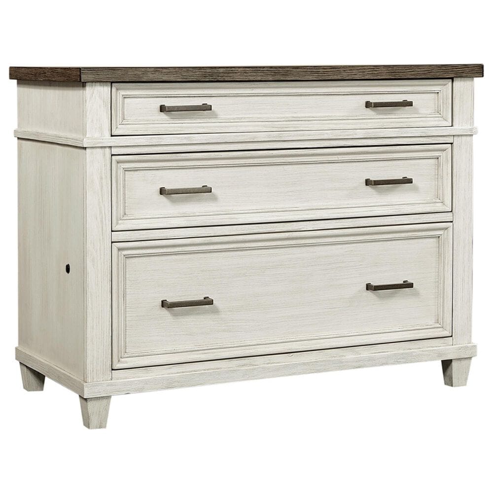Riva Ridge Caraway 2-Piece Executive Desk and Lateral File Set in Aged Ivory, , large
