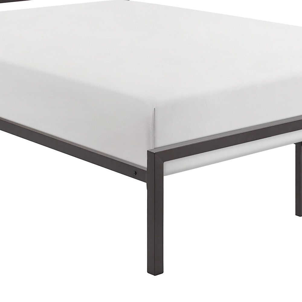 Hearth and Haven Full Platform Bed with Faux Cane Panel Headboard in Dark Bronze, , large