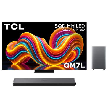 TCL 55" Class QM7L Series SQD-Mini LED 4K UHD HDR - Smart TV with 2.1 Channel Soundbar System in Black, , large
