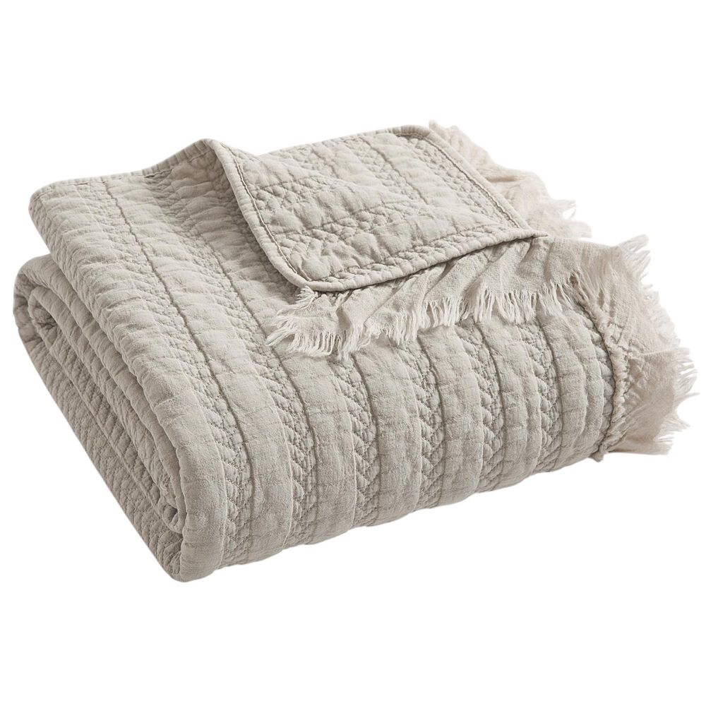 Levtex Wilhemina 50" x 60" Quilted Throw in Natural, , large