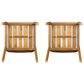 Hearth and Haven Patio Dining Chair with Rope-Design Backrest and Cushions in Light Teak (Set of 2), , large