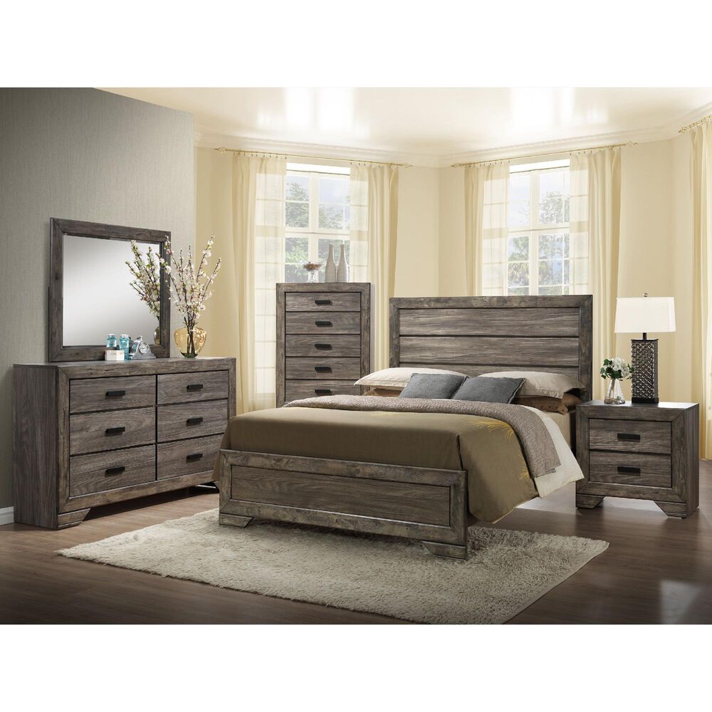 Mayberry Hill Nathan 5-Piece Full Bedroom Set in Gray Oak, , large