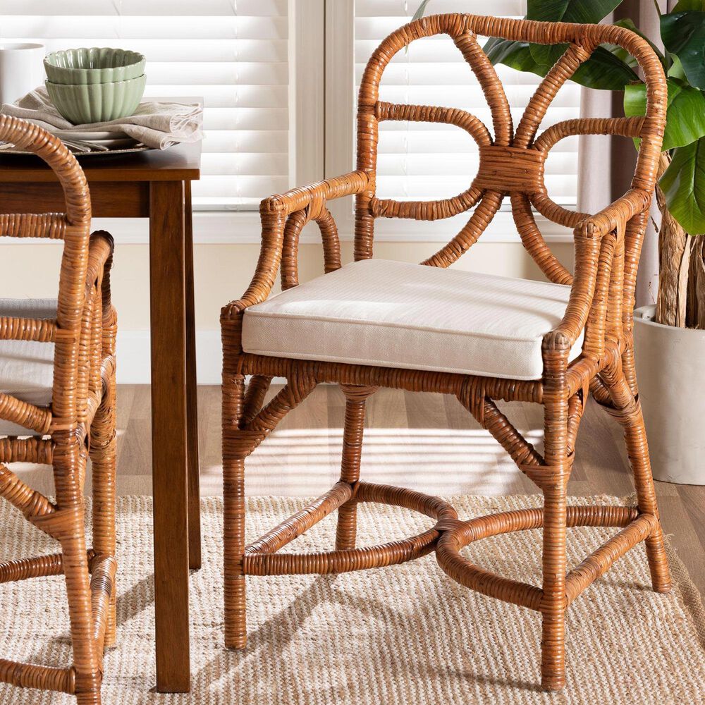 Baxton Studio Alondra Arm Chair in Light Honey, , large
