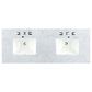 James Martin Vanities Chicago 60" Double Bathroom Vanity in Glossy White with 3 cm Carrara White Marble Top and Rectangular Sinks, , large
