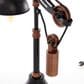 Maple and Jade Industrial Table Lamp in Shiny Black and Copper, , large