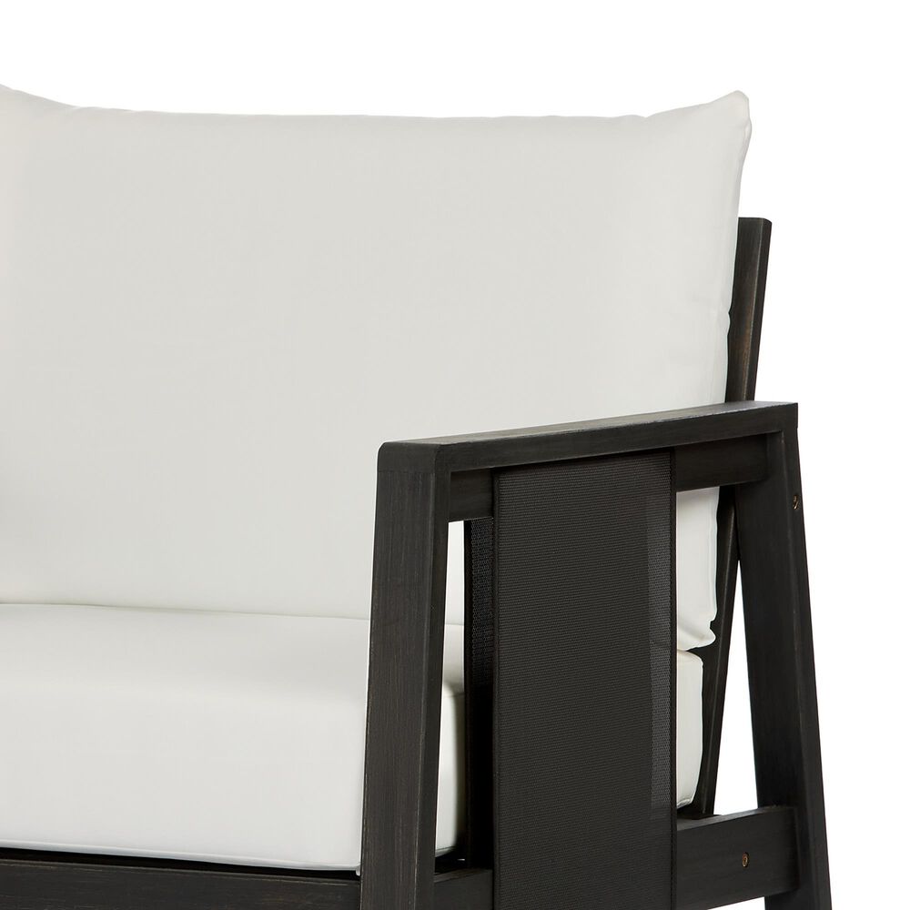 HOMLUX Outdoor Club Chair with Black Textilene Accents in White (Set of 2), , large