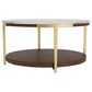 Riverside Furniture Emery Round Cocktail Table in Smoked Cherry and Bronze, , large