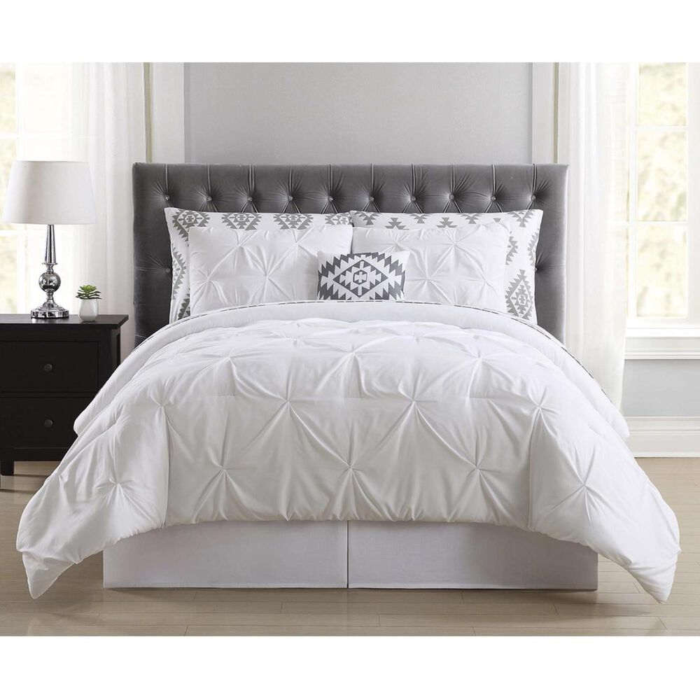 Pem America Pueblo Pleated 8-Piece King Bed in a Bag in White, , large