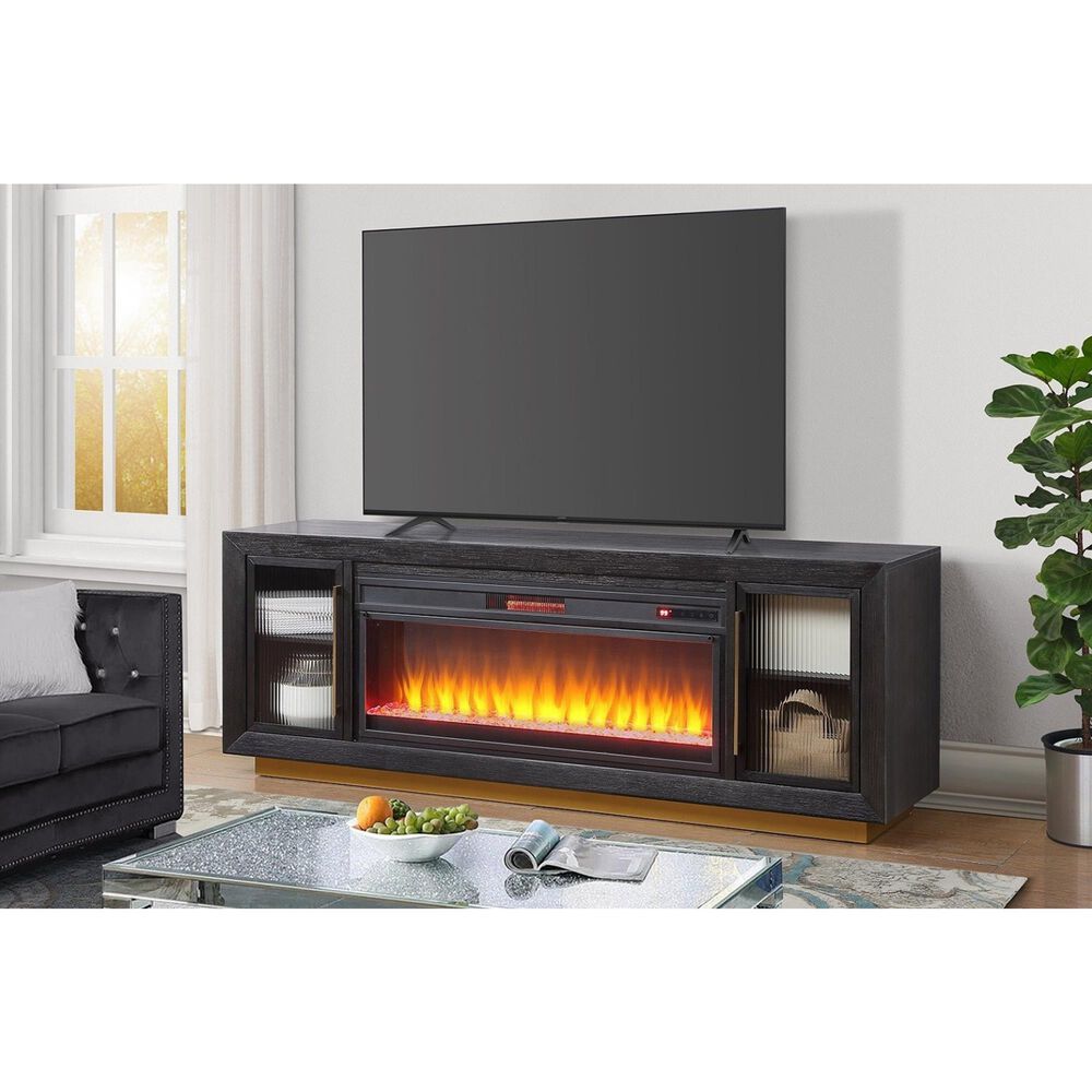 Ironleaf Montrose 74" Fireplace TV Stand in Cappuccino, , large