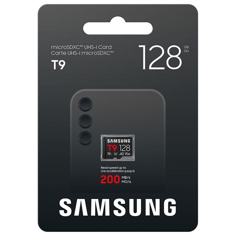 Samsung 128GB T9 UHS-I microSDXC Memory Card in Black, , large