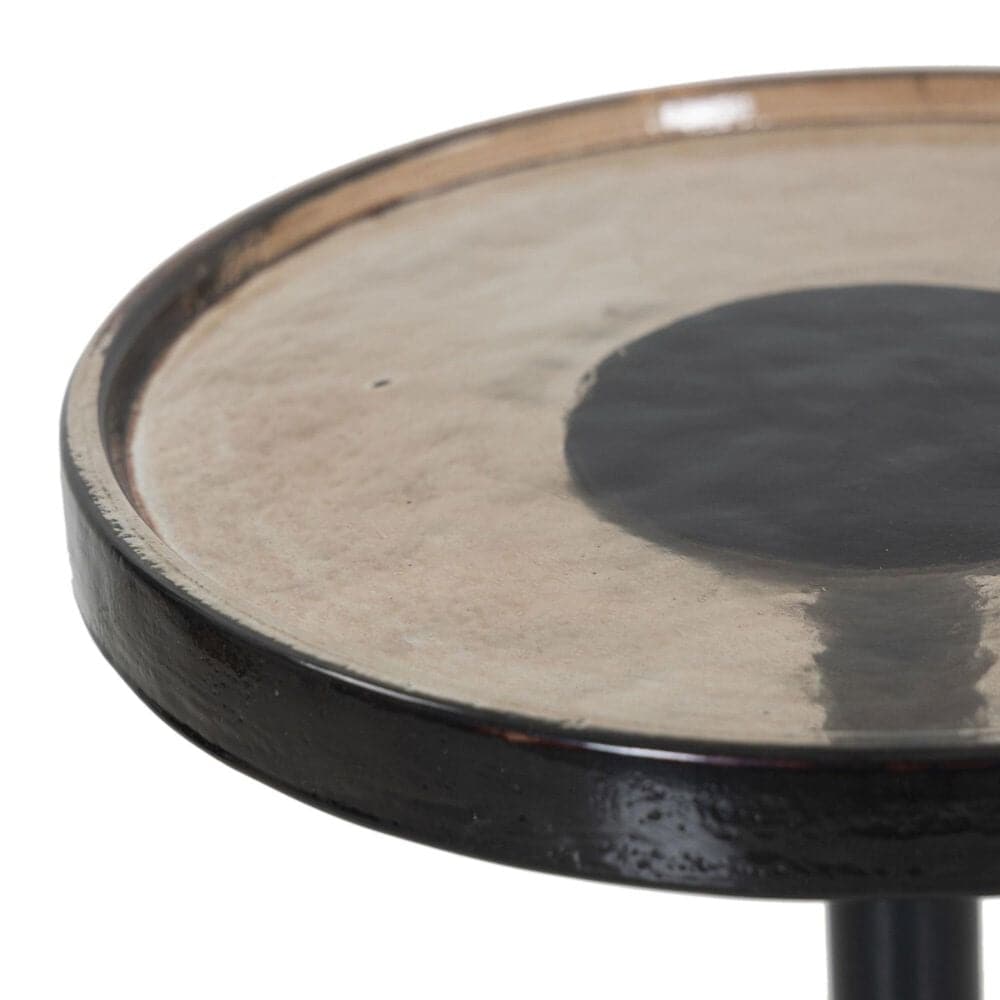 Four Hands Viola End Table in Smoked Brown and Matte Black, , large