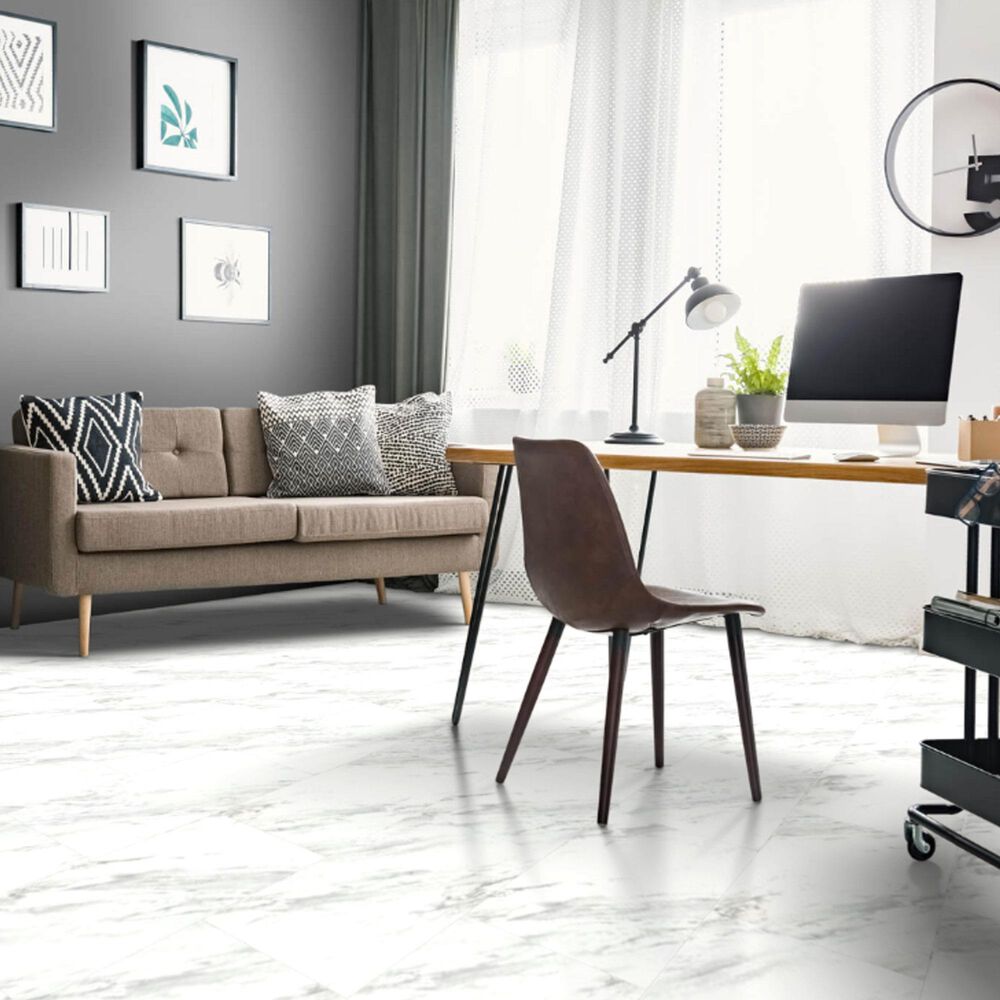 Tru-Cor PBE Tile Carrara Taupe 16&quot; x 32&quot; Luxury Vinyl Tile, , large