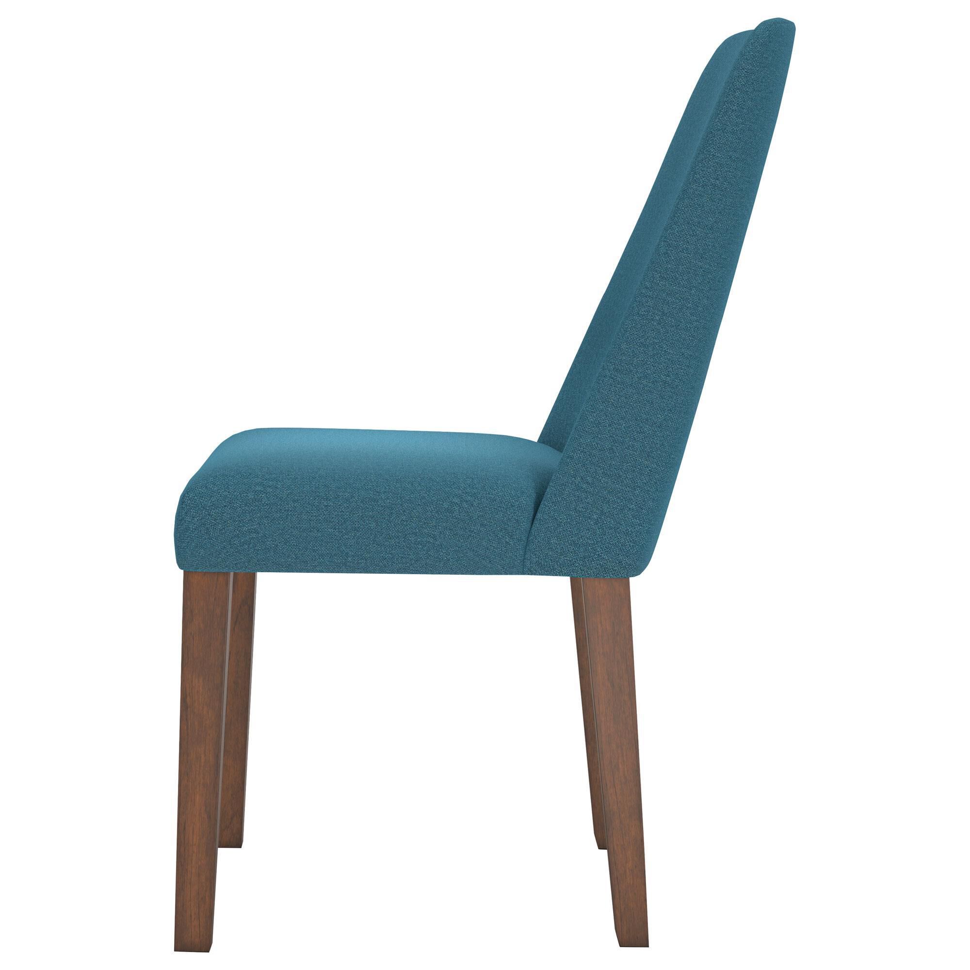 Ashley Lyncott Side Chair with Blue Cushion in Brown