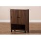Baxton Studio Rossin 2-Door Entryway Shoe Storage Cabinet with Open Bottom Shelf in Walnut, , large