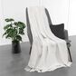 Trade Linker 50" x 70" Chenille Polyester Fringed Basket Throw in Ivory, , large