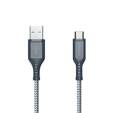 Ventev High Speed Usb A To Usb C Braided Cable With 2x The Copper For Faster Charging 6ft - Gray, , large
