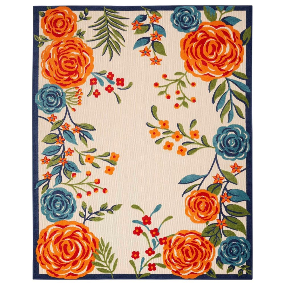 Nourison Aloha ALH32 7"10" x 10"6" Multicolor Indoor/Outdoor Area Rug, , large