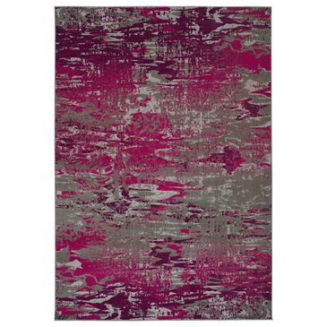 Kaleen Rugs Ostinata 2"2" x 7"6" Pink, Plum, Grey and Silver Indoor/Outdoor Runner, , large