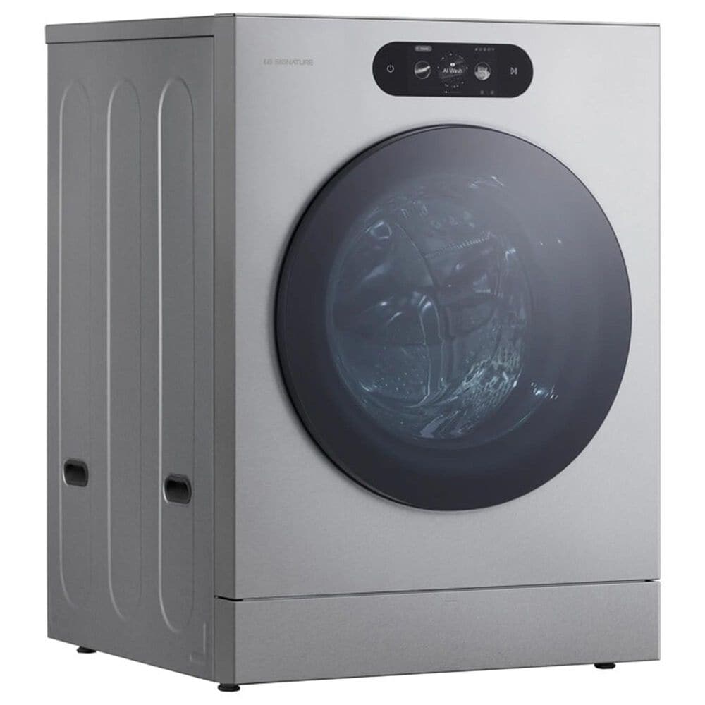 LG 5.8 Cu. Ft. Smart Front Load Washer and 9.0 Cu. Ft. Electric Dryer in Brushed Platinum Steel, , large