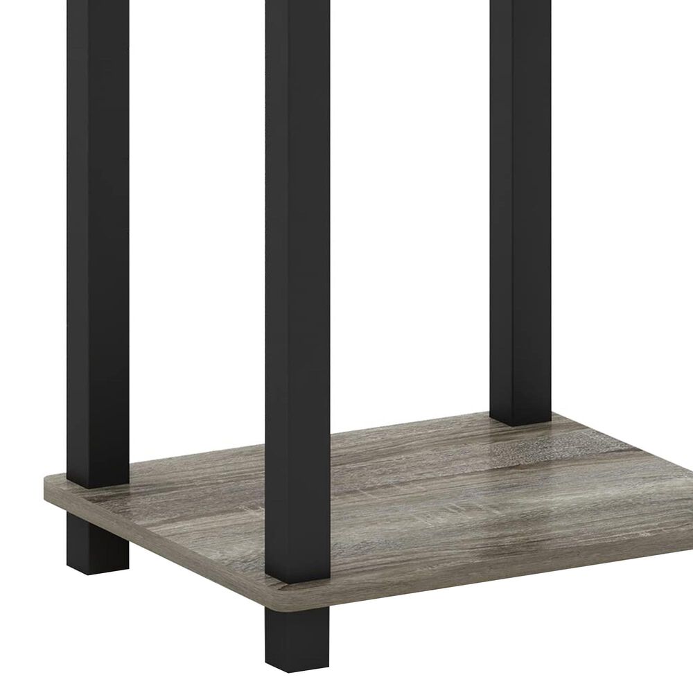 HOMLUX Simplistic 1-Tier End Table in French Oak Grey and Black, , large