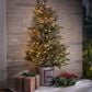 The Gerson Company 4" Electric Lightly Flocked Half Holiday Tree in Green, , large