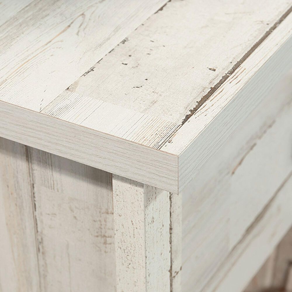 Sauder River Ranch 1Drawer Nightstand in White Plank NFM