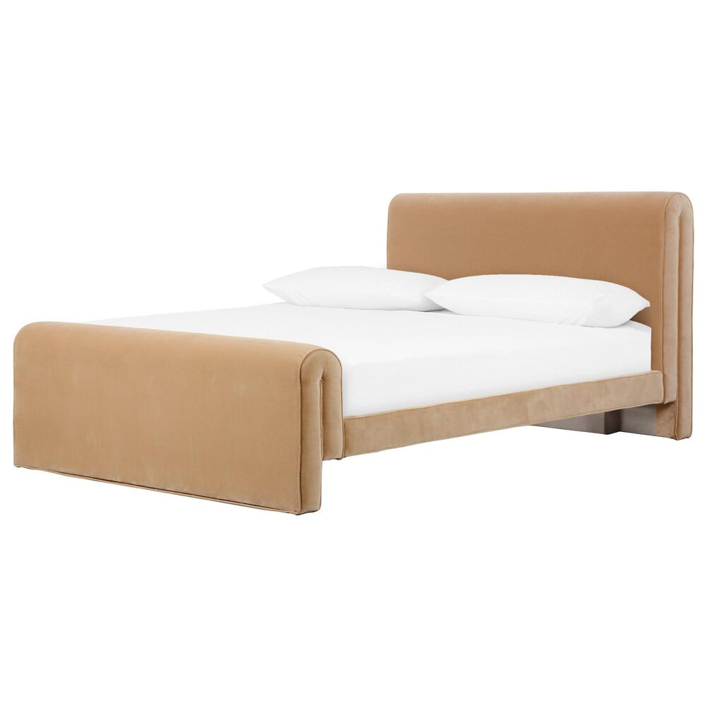 Four Hands Mitchell Upholstered Platform Queen Bed in Surrey Camel, , large