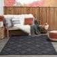 Nourison Easy Care 6" x 9" Charcoal and Black Indoor/Outdoor Area Rug, , large