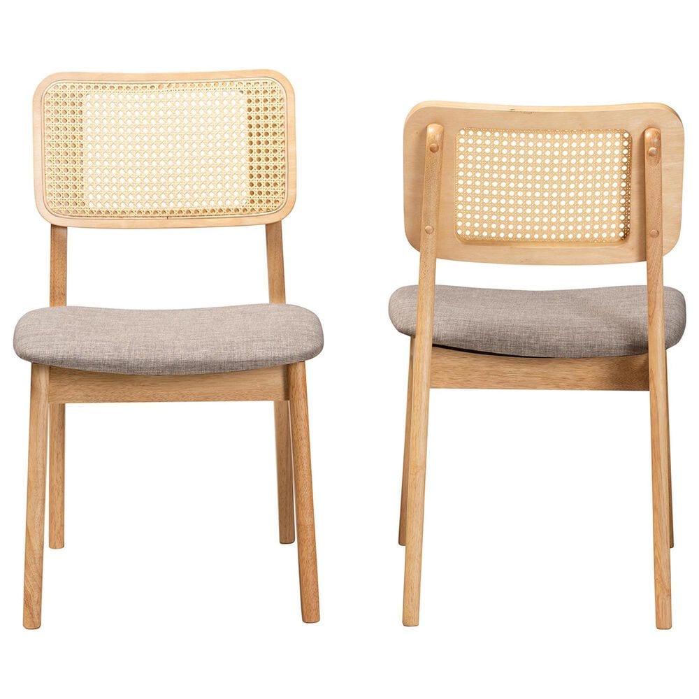Baxton Studio Dannon Side Chair in Natural Oak and Light Brown (Set of 2), , large