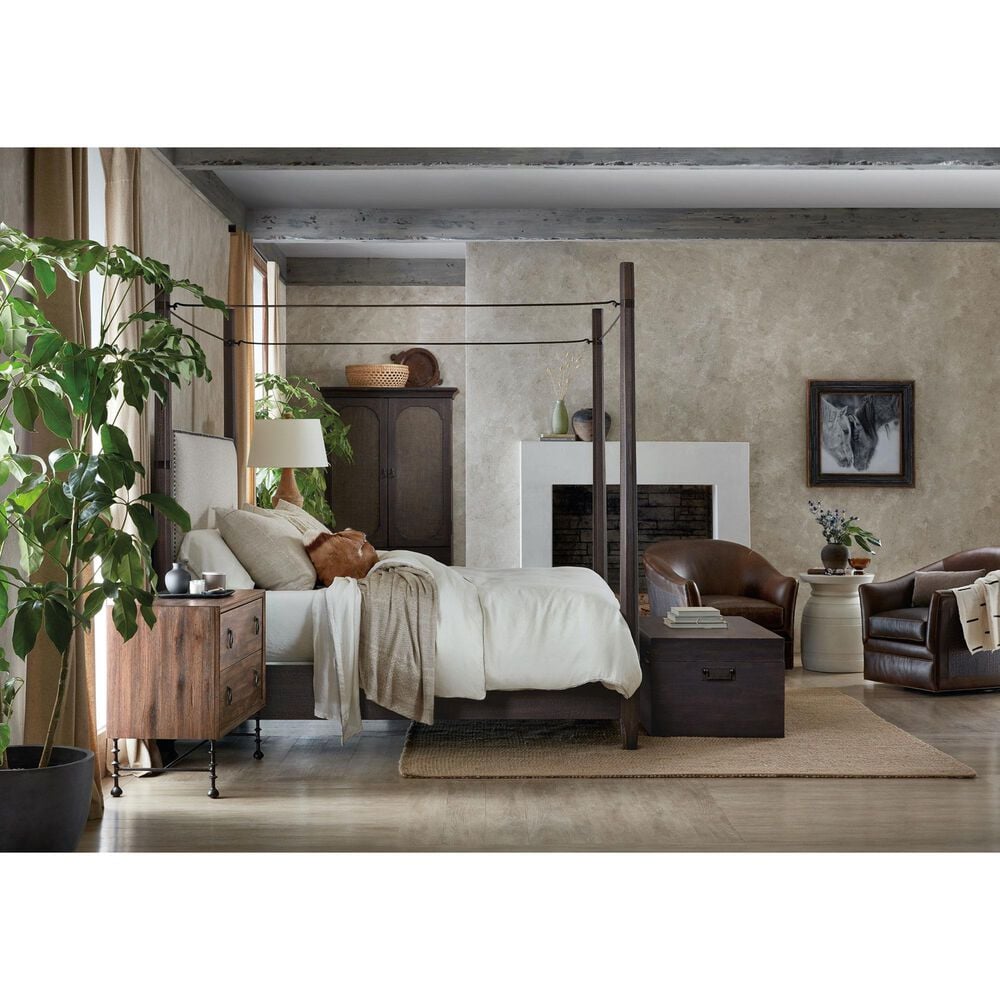 Hooker Furniture Big Sky 4-Piece King Bedroom Set in Charred Timber, Furrowed Bark and Vintage Natural, , large