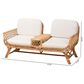 Baxton Studio Pakis Stationary Tete-a-Tete Sofa with Light Honey Rattan in Neutral, , large
