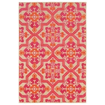 Oriental Weavers Cayman 2541V 9"10" x 12"10" Sand and Pink Area Rug, , large