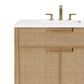 James Martin Vanities Solene 36" Single Bathroom Vanity in Seaside Oak with 3 cm White Zeus Quartz Top and Rectangular Sink, , large
