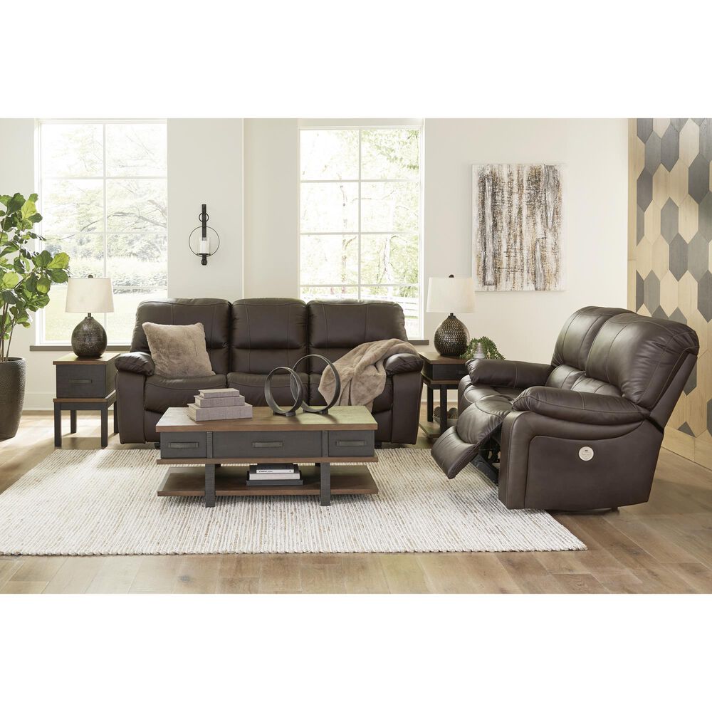 Ashley Leesworth 2-Piece Power Reclining Living Room Set in Dark Brown, , large