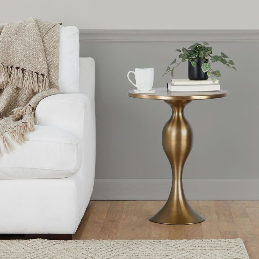 Lumisource Ashland 24&quot; Side Table in Matte Golden Bronze, , large