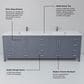 Lexora Home Jacques 84" Double Bathroom Vanity in Dark Grey with 2 cm White Quartz Top and Rectangular Sinks, , large